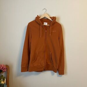 Old Navy - Rust Burnt Orange Full-Zip Hoodie - Handmade Embroidery - Size M Tall